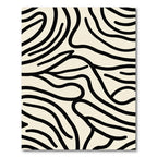 Organic Black Cream Abstract Swirl Rug