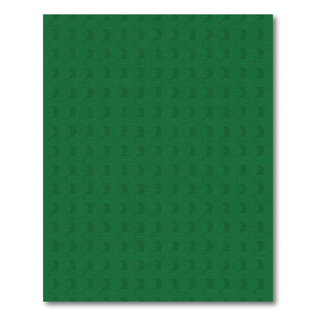 Deep Emerald Repeating Curve Abstraction Rug