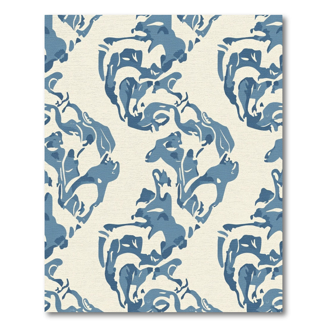 Abstract Ivory Blue Organic Swirl Rug