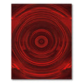 Crimson Concentric Circles Abstract Rug