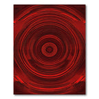 Crimson Concentric Circles Abstract Rug