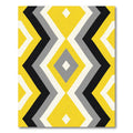 Yellow Gray Black Diamond Zigzag Rug