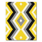 Yellow Gray Black Diamond Zigzag Rug