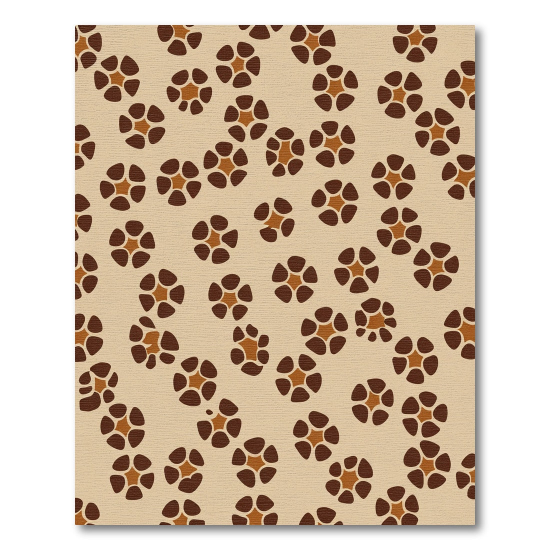 Earthy Brown Petal Burst Scatter Rug