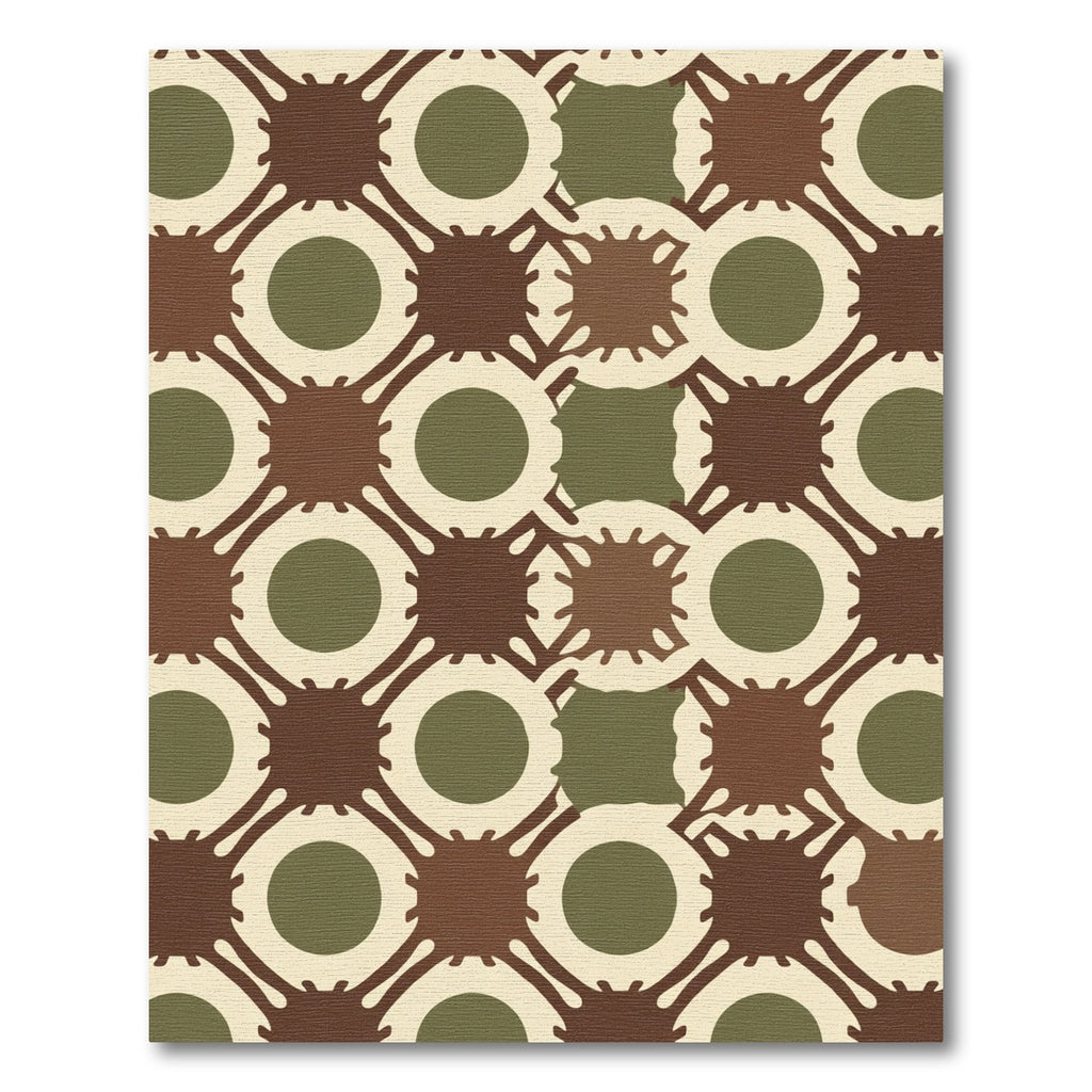 Earth Tones Mid Century Circles Rug