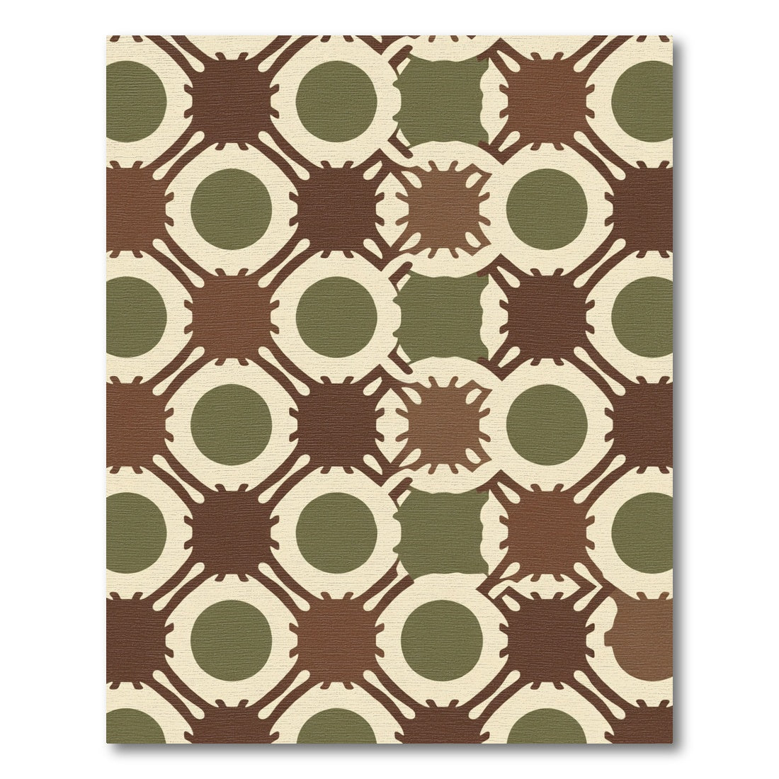 Earth Tones Mid Century Circles Rug
