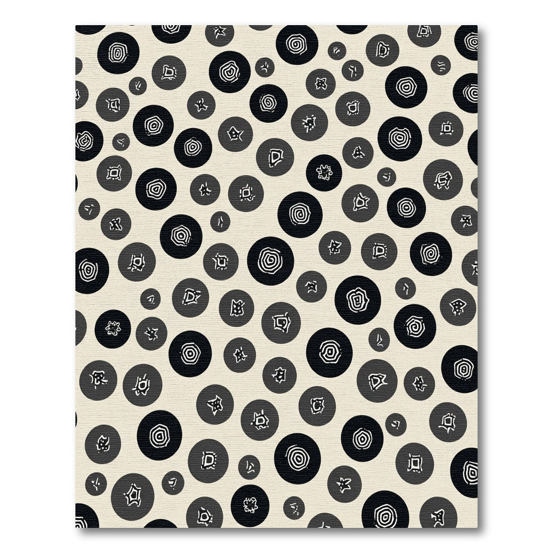 Monochrome Circular Abstract Symbols Rug