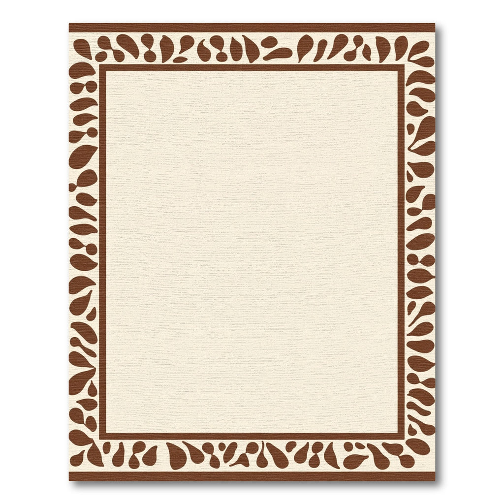 Brown Organic Shape Border Rug