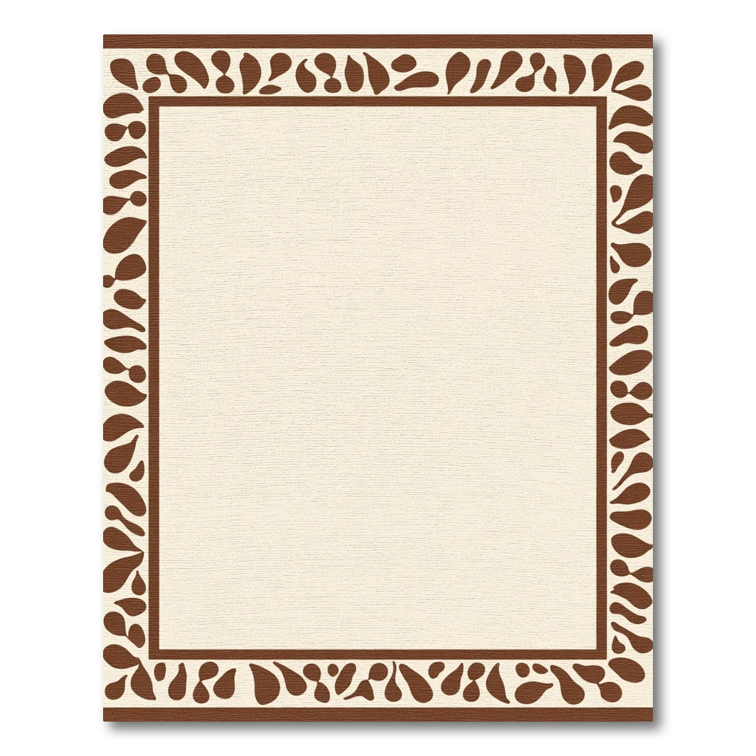 Brown Organic Shape Border Rug