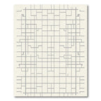 Modern Gray Geometric Grid Art Rug