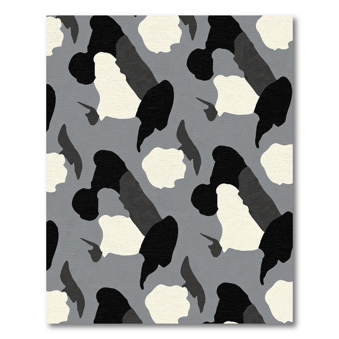 Monochromatic Abstract Ink Blot Rug