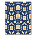 Navy Orange Arch Floral Medallion Rug