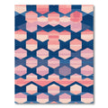 Geometric Hexagon Blue Pink Gradient Rug