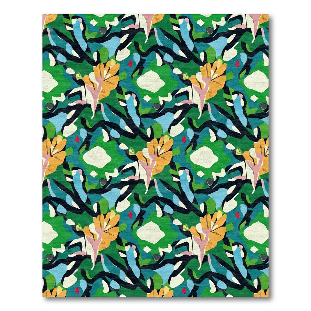 Bold Emerald Abstract Organic Swirl Rug