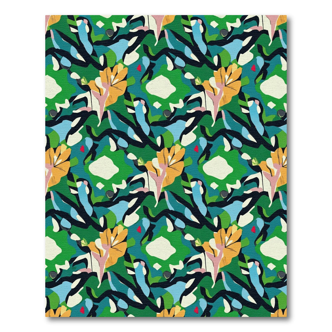 Bold Emerald Abstract Organic Swirl Rug