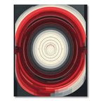 Modern Red Concentric Circles Rug