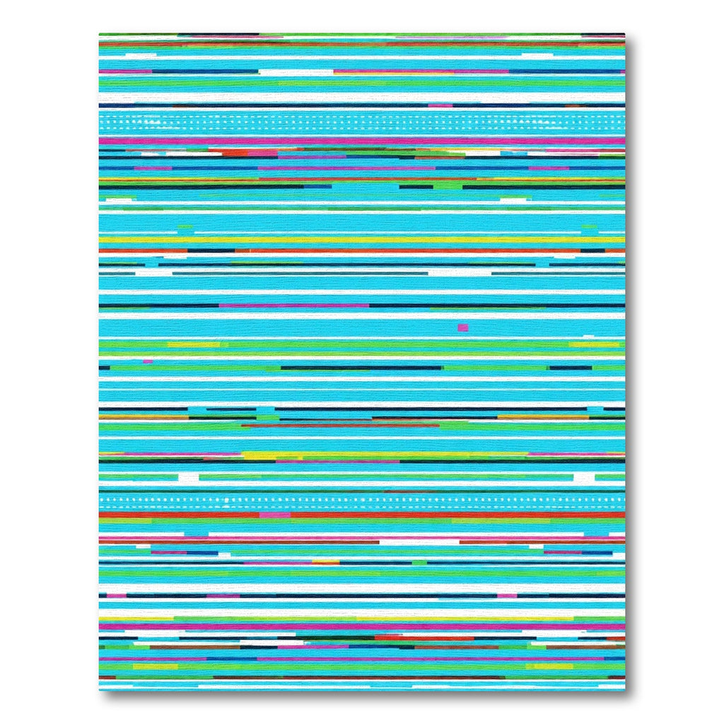 Modern Blue Multi Color Stripe Rug