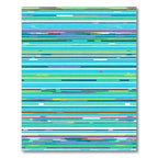Modern Blue Multi Color Stripe Rug