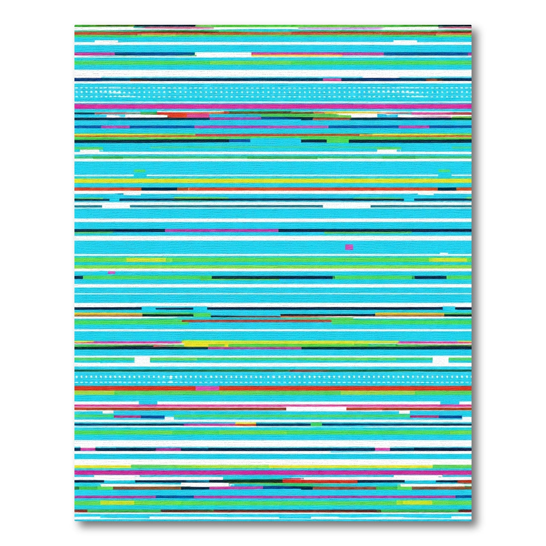 Modern Blue Multi Color Stripe Rug