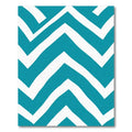 Teal White Zigzag Stripe Area Rug