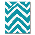 Teal White Zigzag Stripe Area Rug