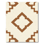 Cream Brown Geometric Diamond Shape Rug
