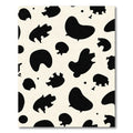 Cream Black Abstract SpotsRug Rug