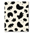Cream Black Abstract SpotsRug Rug