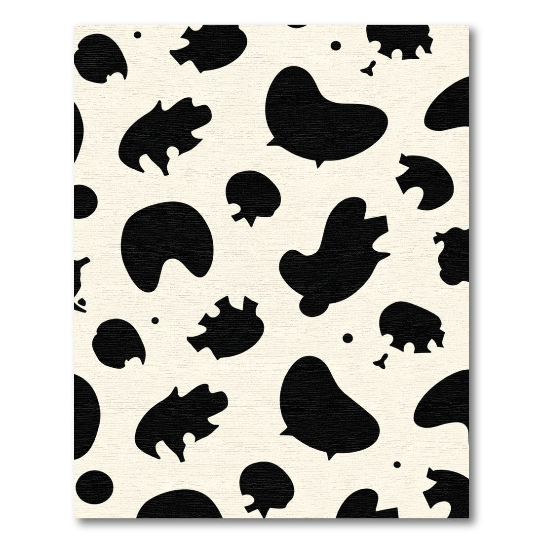 Cream Black Abstract SpotsRug Rug