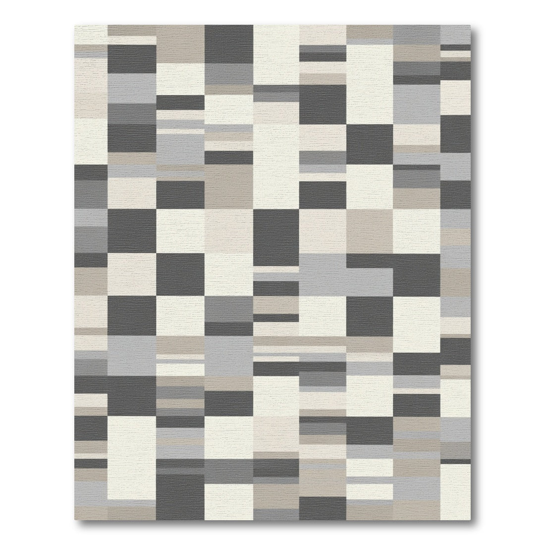 Geometric Blocks Neutral Palette Rug