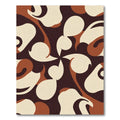 Retro Cream Brown Swirl Shapes Rug