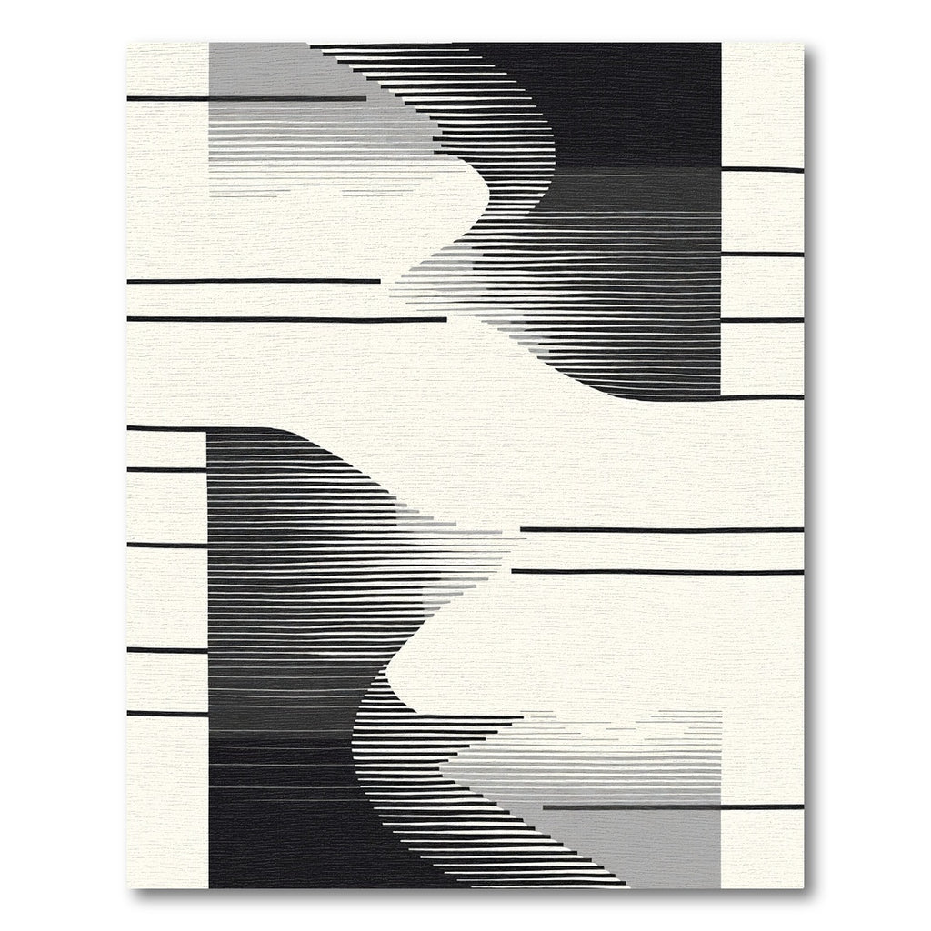 Monochromatic Abstract Curved Stripe Rug