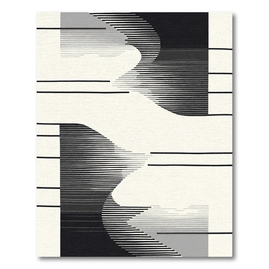 Monochromatic Abstract Curved Stripe Rug
