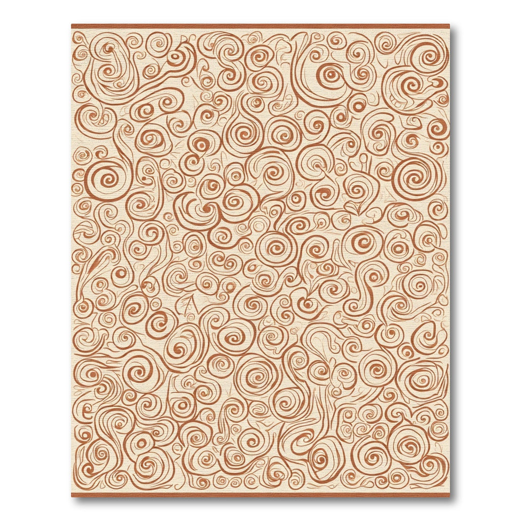 Ornate Brown Swirl Organic Abstract Rug