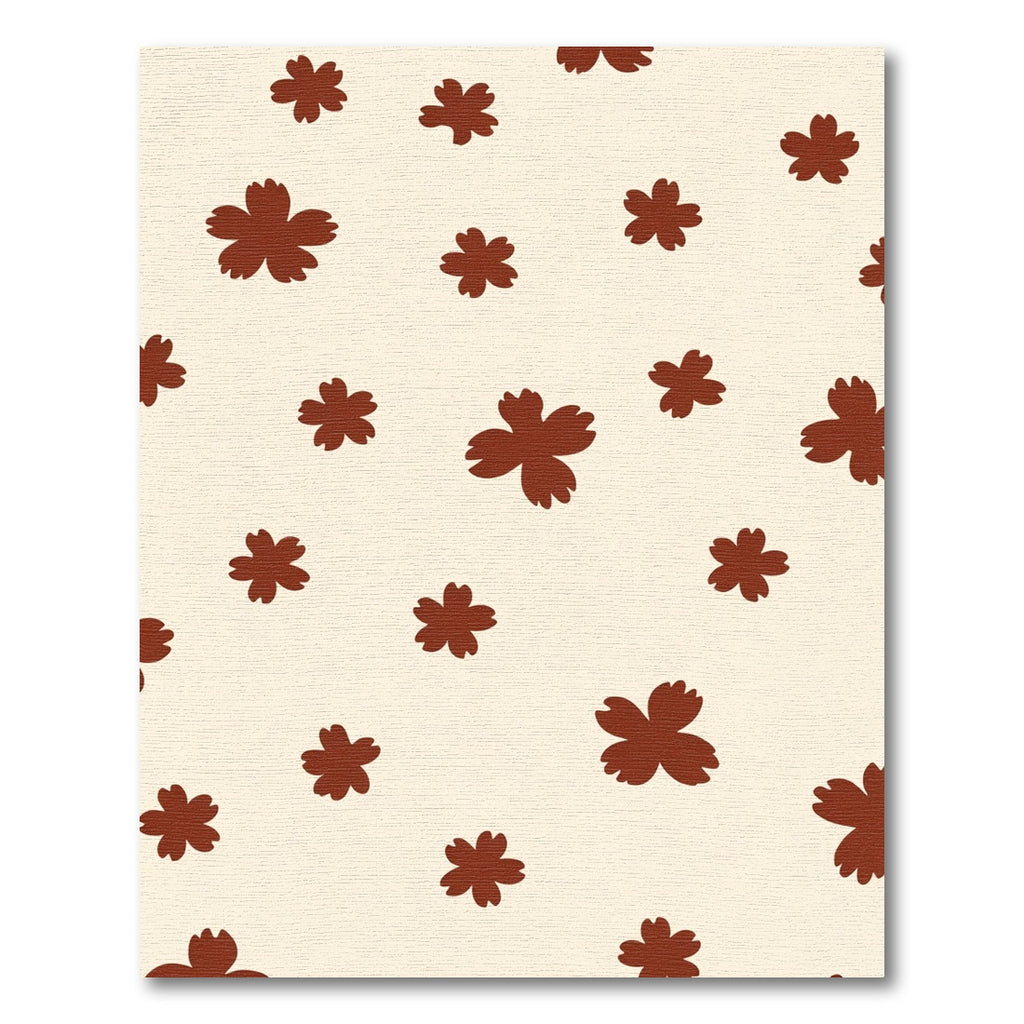 Brown Blossom Scattered Throughout Cream Rug
