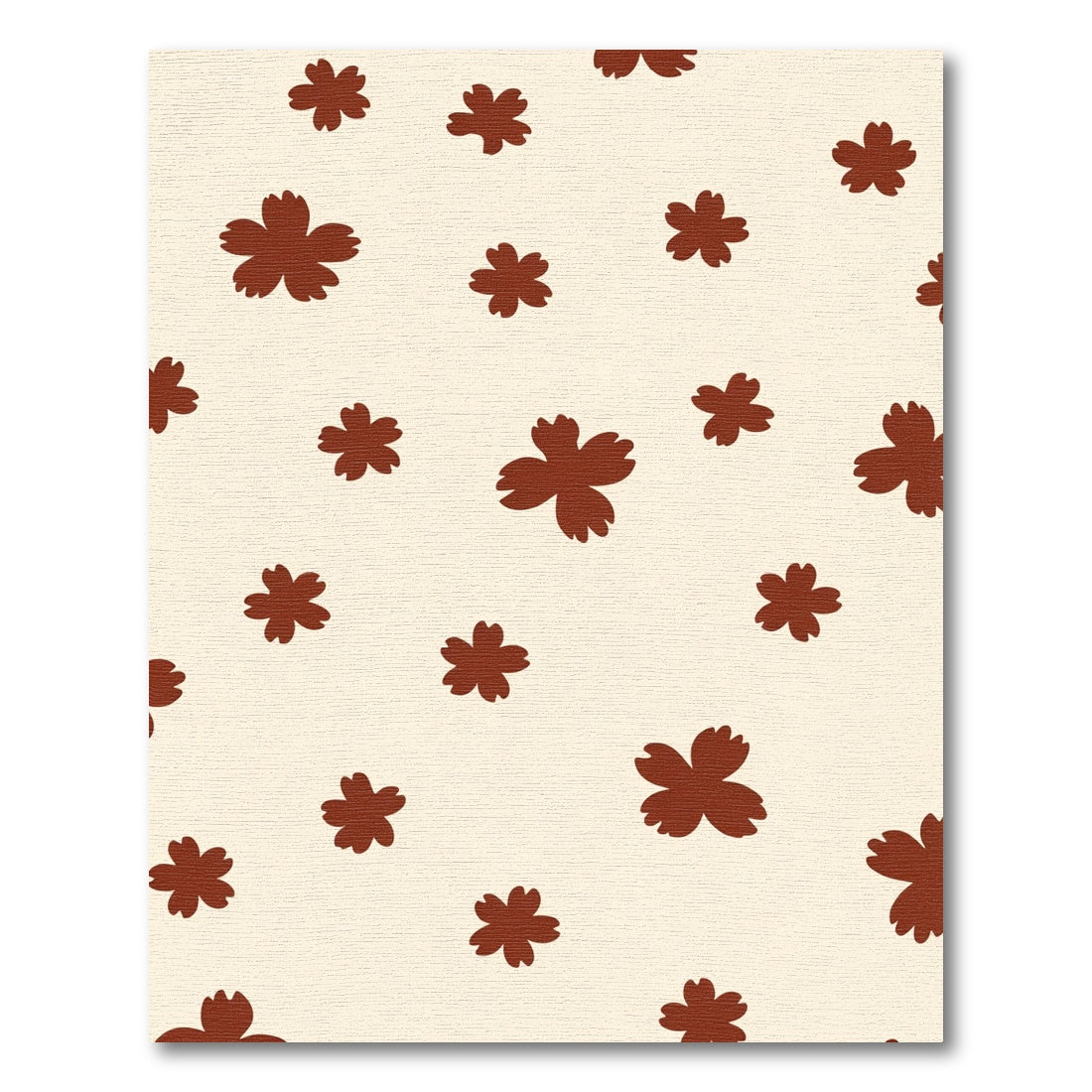 Brown Blossom Scattered Throughout Cream Rug