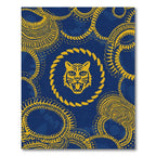 Bold Yellow Tiger Blue Chain Medallion Rug