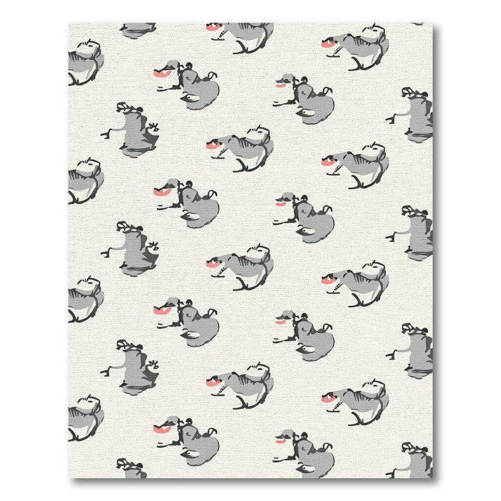 Whimsical Gray Hippo Splash Rug