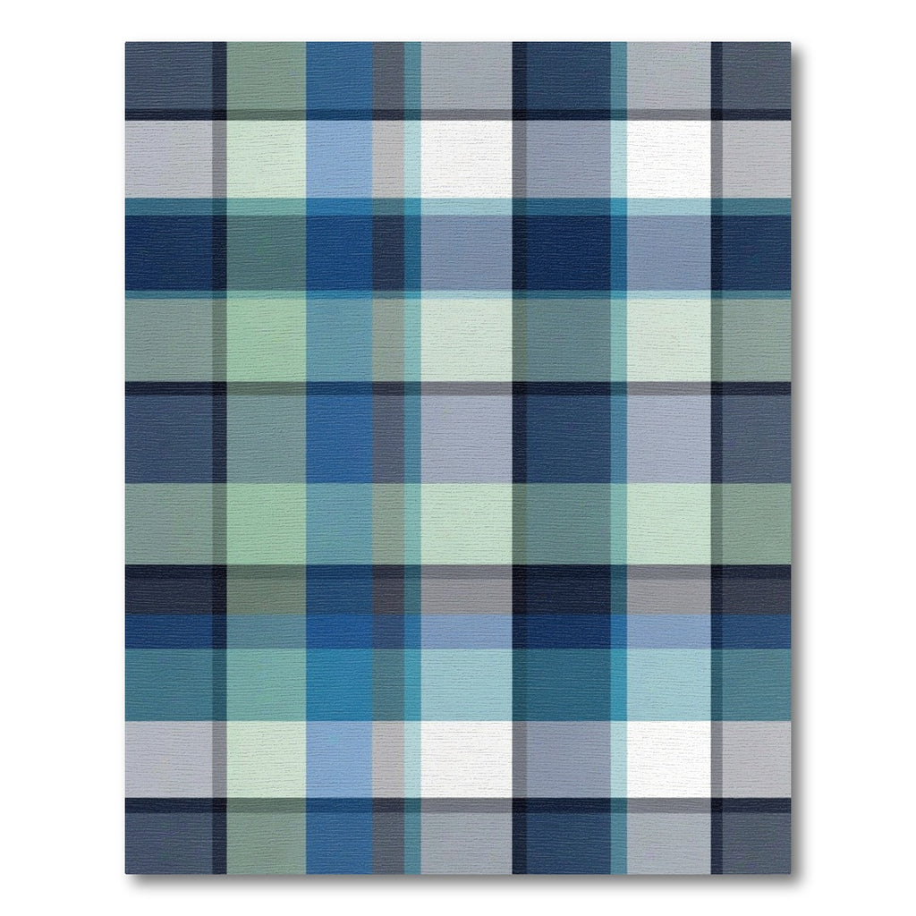 Coastal Blue Plaid Checkered Rug