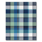 Coastal Blue Plaid Checkered Rug