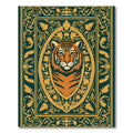Regal Tiger Portrait Ornate Frame Rug