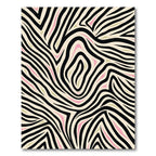 Cream Black Pink Zebra Swirl Rug