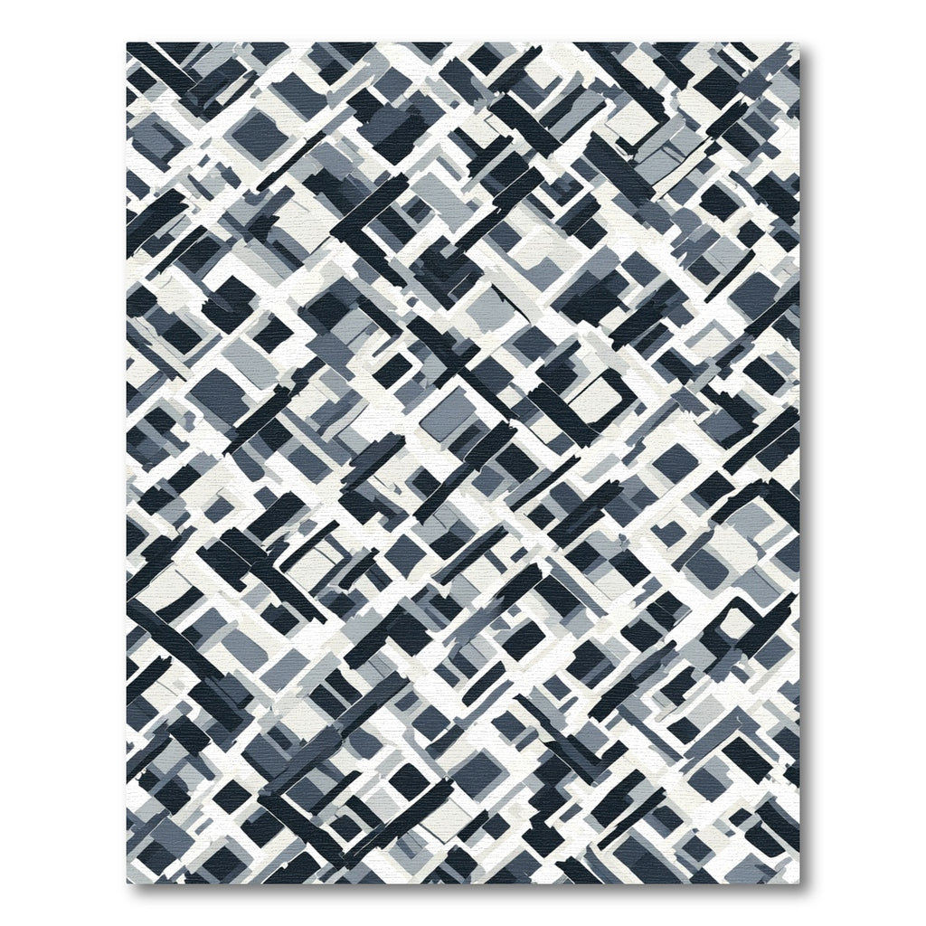 Monochromatic Abstract Geometric Overlay Rug