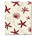 Deep Red Starfish Organic Cream Accent Rug
