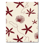 Deep Red Starfish Organic Cream Accent Rug
