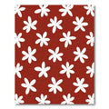 Crimson White Petal Cluster Rug