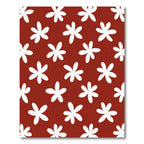 Crimson White Petal Cluster Rug