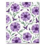 Purple Daisy Bird Vine Meadow Rug
