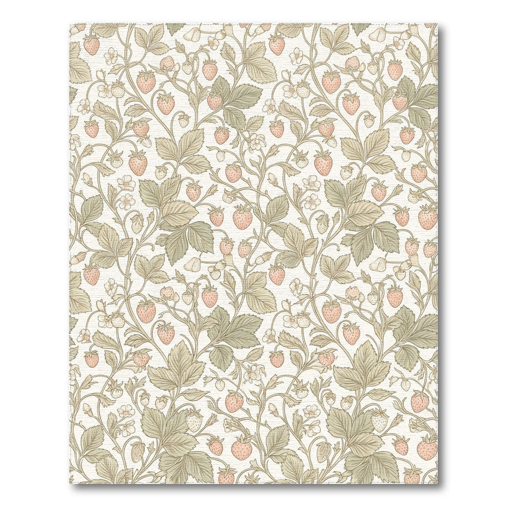 Pastel Strawberry Vine Garden Rug