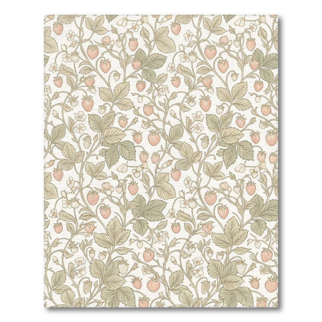 Pastel Strawberry Vine Garden Rug